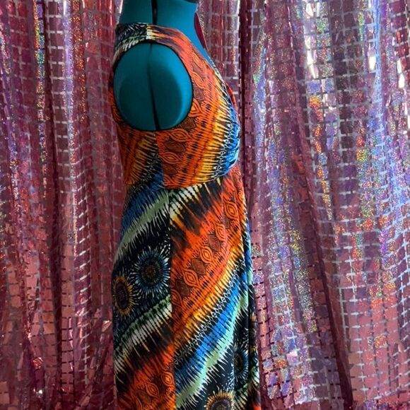 CHICOS tribal print maxi dress in size small - Picture 7 of 11